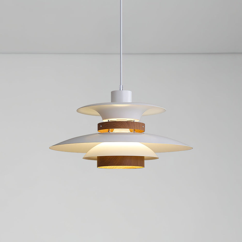 Mercero Wood & Metal Dome Pendant – Warm Oak Accent
