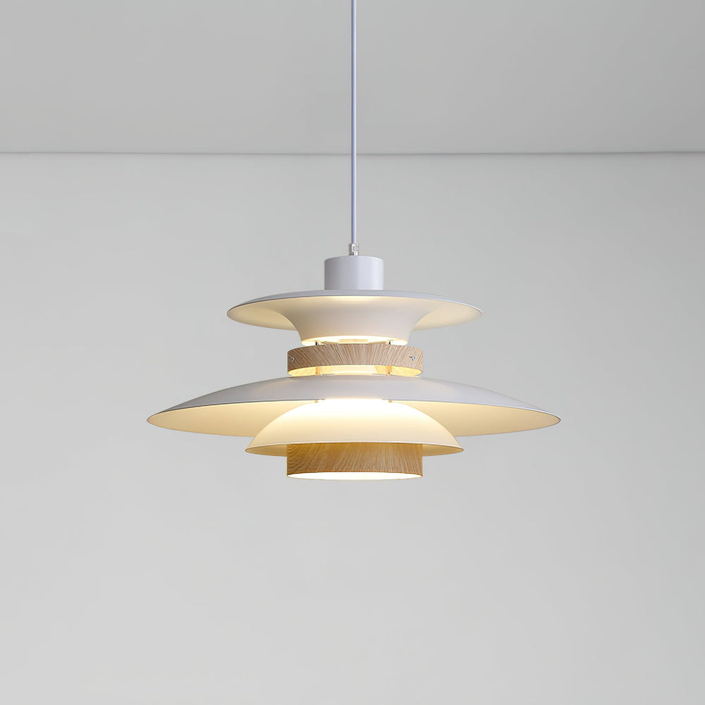 Mercero Wood & Metal Dome Pendant – Warm Oak Accent