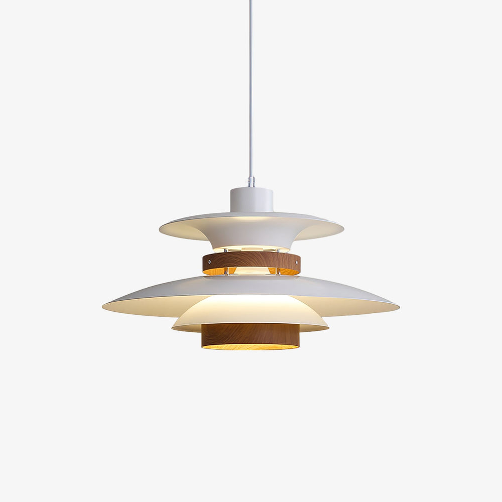 Mercero Wood & Metal Dome Pendant – Warm Oak Accent