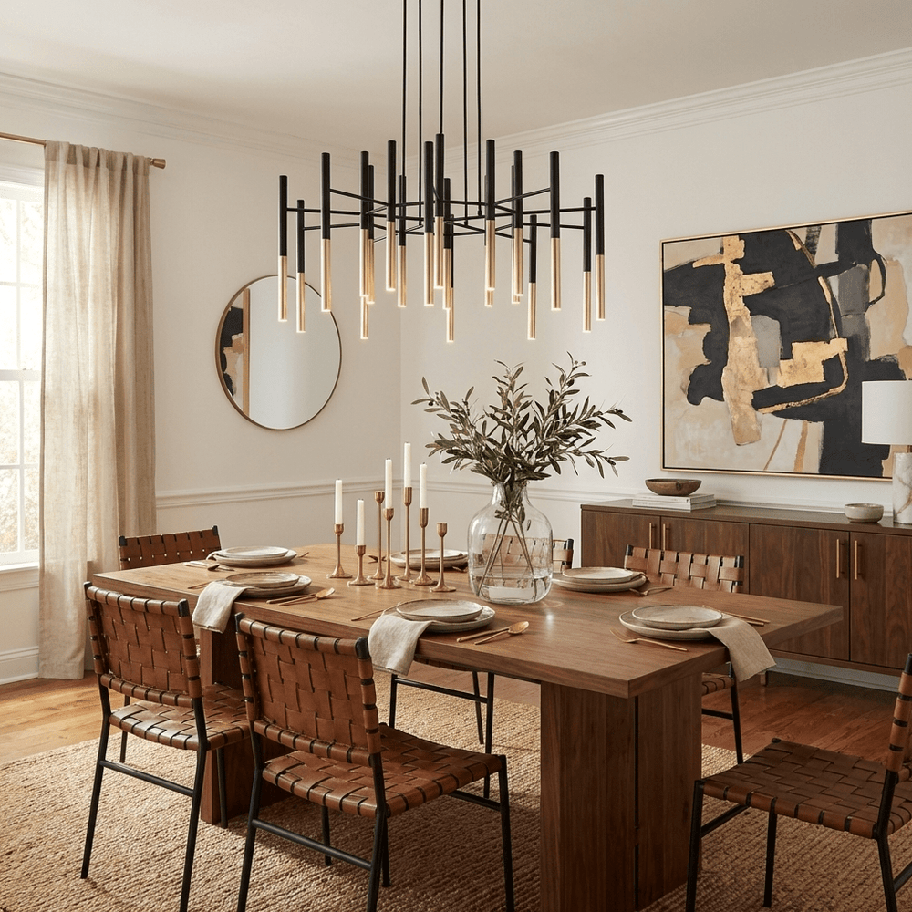 Metal Tubular Chandelier