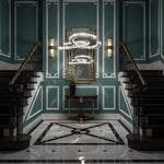 Aria Double-C Crystal Chandelier – Modern Silver Accent