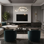Aria Double-C Crystal Chandelier – Modern Silver Accent