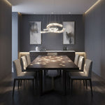 Aria Double-C Crystal Chandelier – Modern Silver Accent
