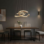 Aria Double-C Crystal Chandelier – Modern Silver Accent