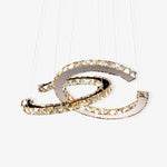 Aria Double-C Crystal Chandelier – Modern Silver Accent