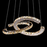 Aria Double-C Crystal Chandelier – Modern Silver Accent