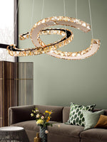 Aria Double-C Crystal Chandelier – Modern Silver Accent