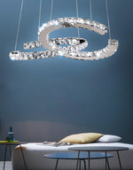 Aria Double-C Crystal Chandelier – Modern Silver Accent