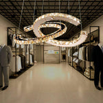 Aria Double-C Crystal Chandelier – Modern Silver Accent