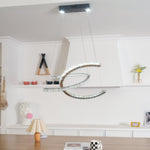 Aria Double-C Crystal Chandelier – Modern Silver Accent