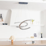 Aria Double-C Crystal Chandelier – Modern Silver Accent