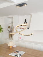 Aria Double-C Crystal Chandelier – Modern Silver Accent