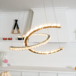 Aria Double-C Crystal Chandelier – Modern Silver Accent