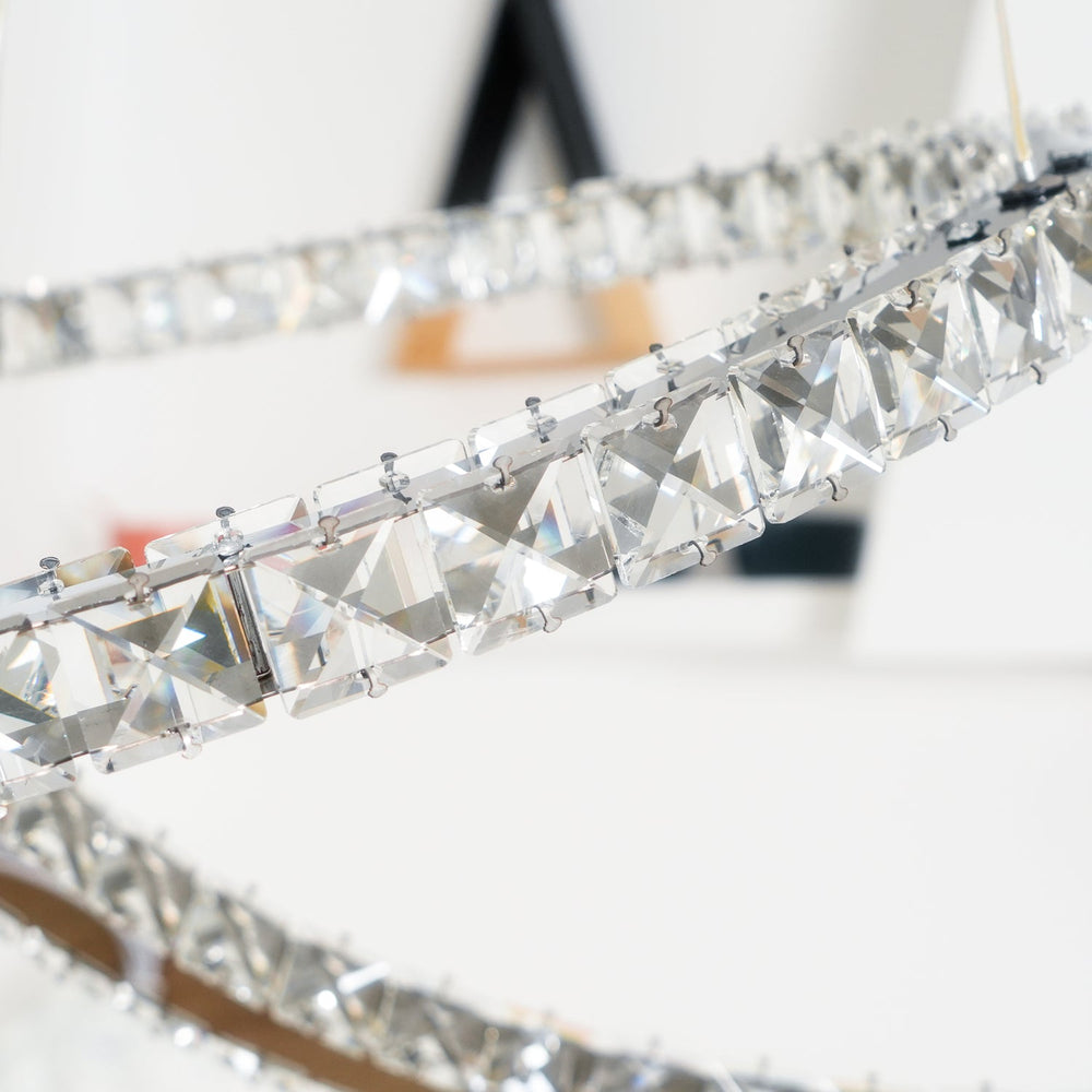 Aria Double-C Crystal Chandelier – Modern Silver Accent