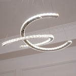 Aria Double-C Crystal Chandelier – Modern Silver Accent