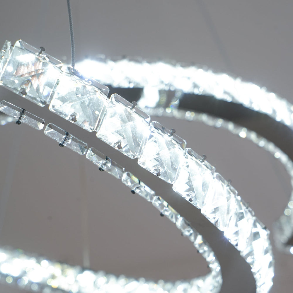 Aria Double-C Crystal Chandelier – Modern Silver Accent