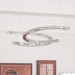 Aria Double-C Crystal Chandelier – Modern Silver Accent