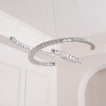 Aria Double-C Crystal Chandelier – Modern Silver Accent
