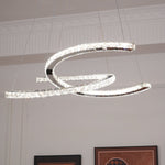 Aria Double-C Crystal Chandelier – Modern Silver Accent