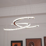 Aria Double-C Crystal Chandelier – Modern Silver Accent