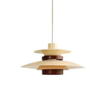Mercero Wood & Metal Dome Pendant – Warm Oak Accent