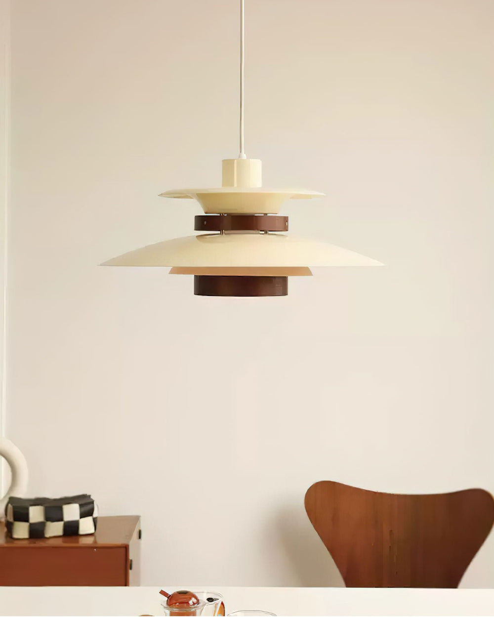 Mercero Wood & Metal Dome Pendant – Warm Oak Accent