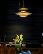 Mercero Wood & Metal Dome Pendant – Warm Oak Accent