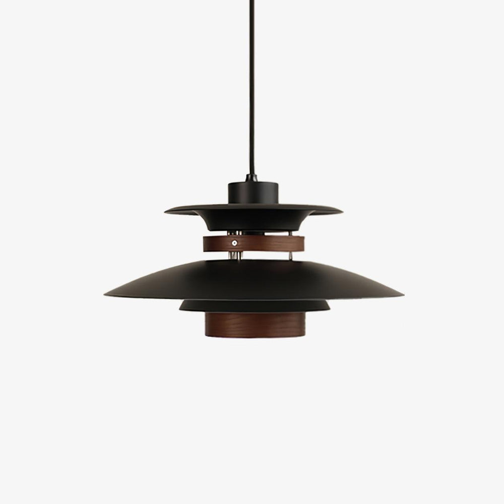 Mercero Wood & Metal Dome Pendant – Warm Oak Accent