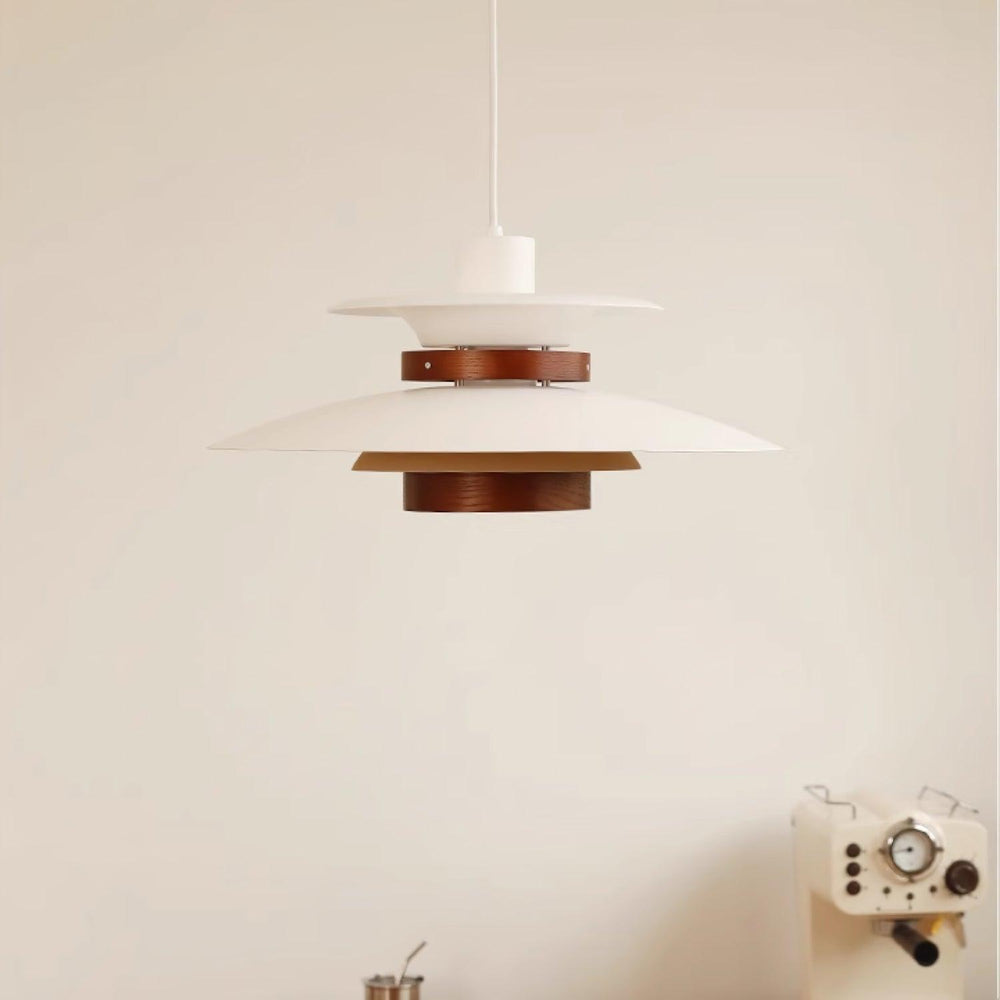 Mercero Wood & Metal Dome Pendant – Warm Oak Accent