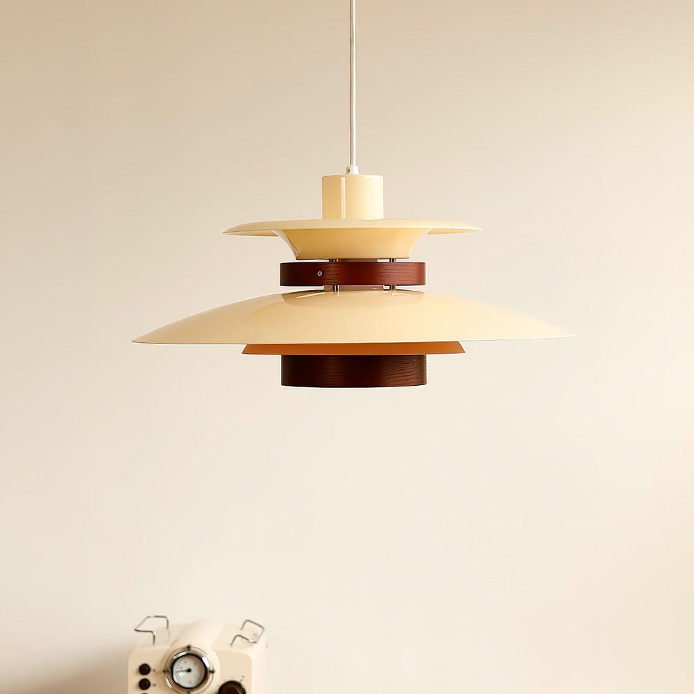 Mercero Wood & Metal Dome Pendant – Warm Oak Accent