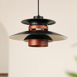 Mercero Wood & Metal Dome Pendant – Warm Oak Accent