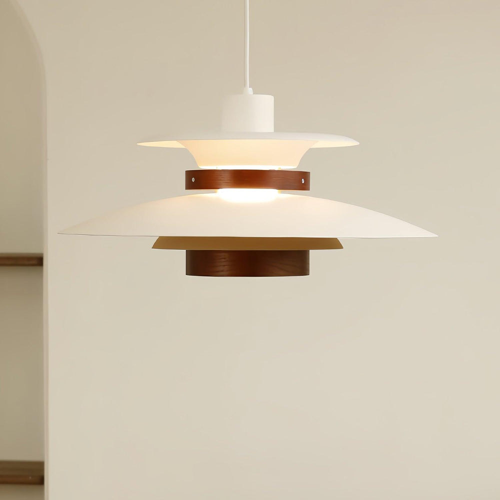 Mercero Wood & Metal Dome Pendant – Warm Oak Accent