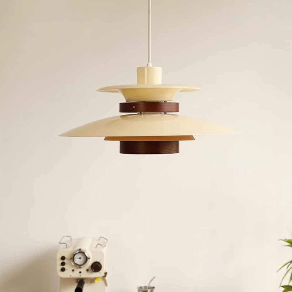 Mercero Wood & Metal Dome Pendant – Warm Oak Accent
