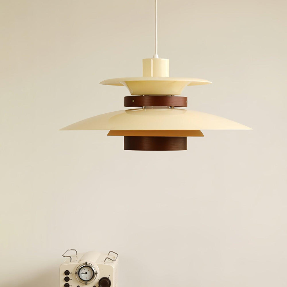Mercero Wood & Metal Dome Pendant – Warm Oak Accent