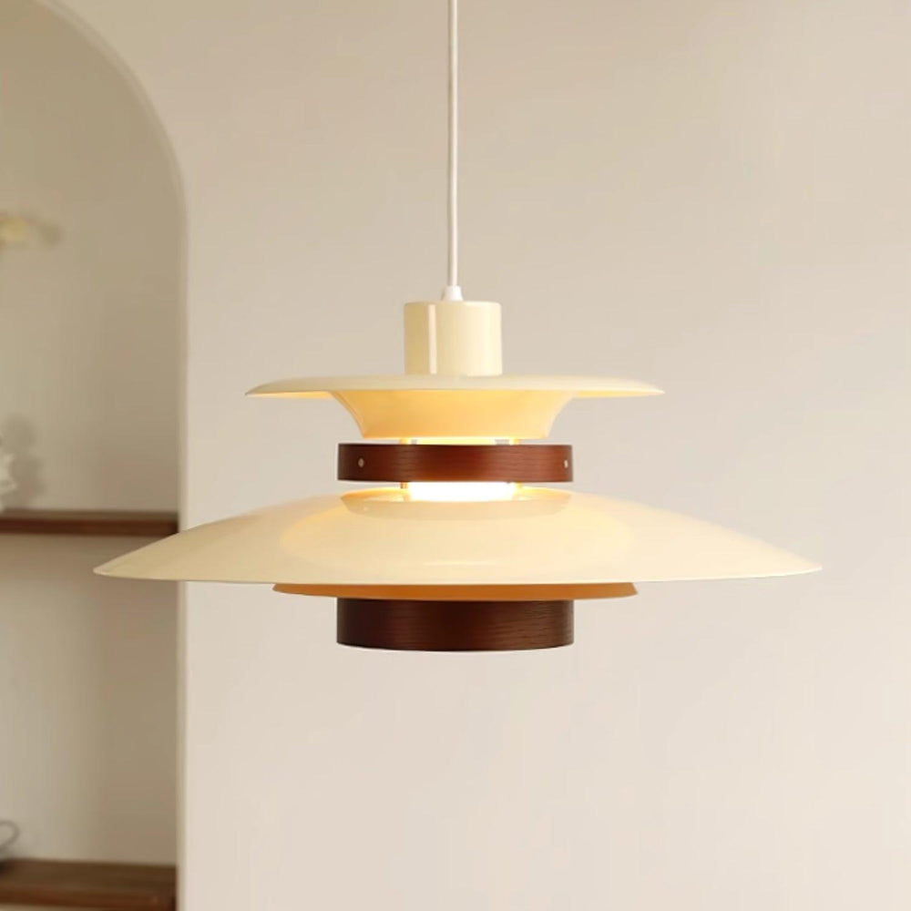 Mercero Wood & Metal Dome Pendant – Warm Oak Accent