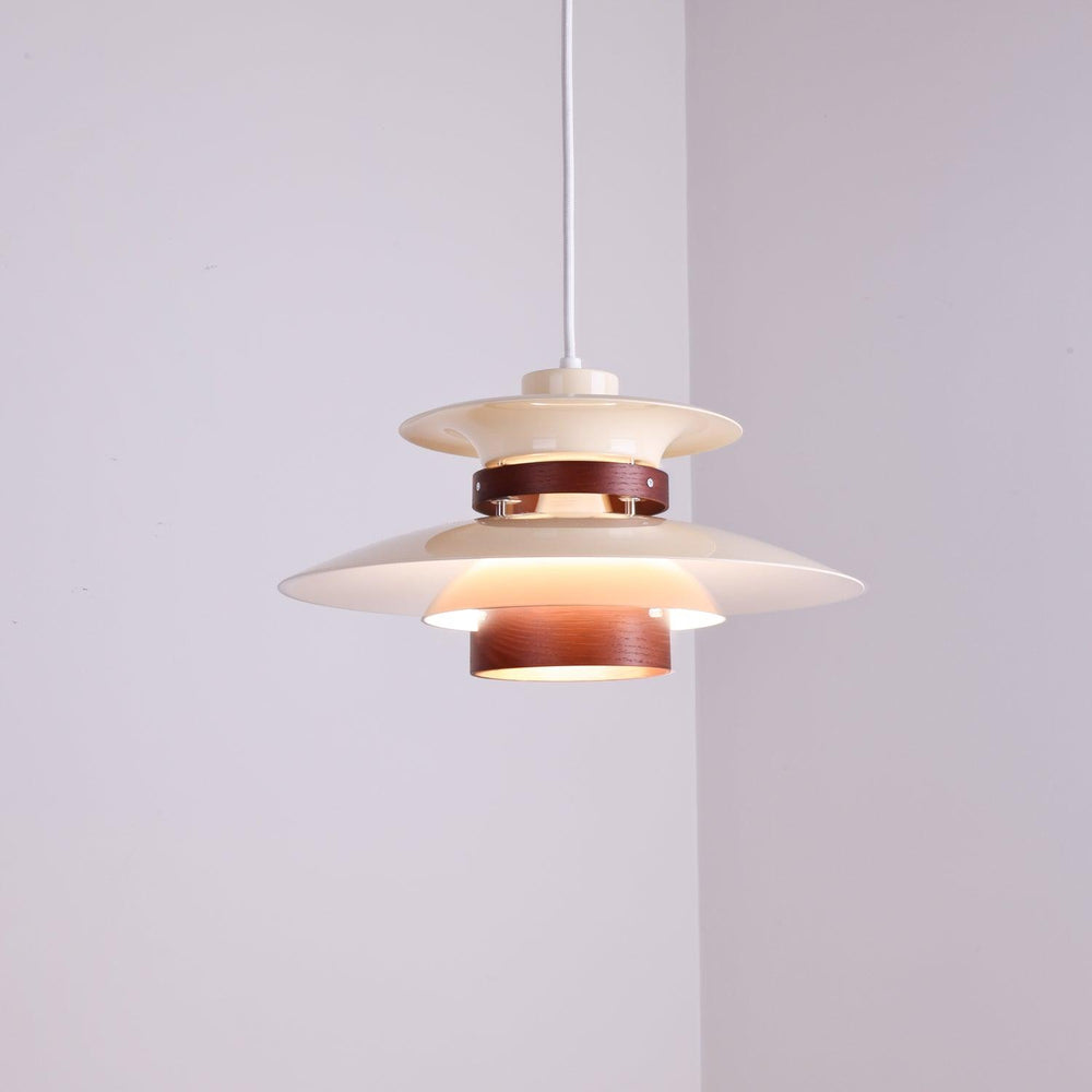 Mercero Wood & Metal Dome Pendant – Warm Oak Accent