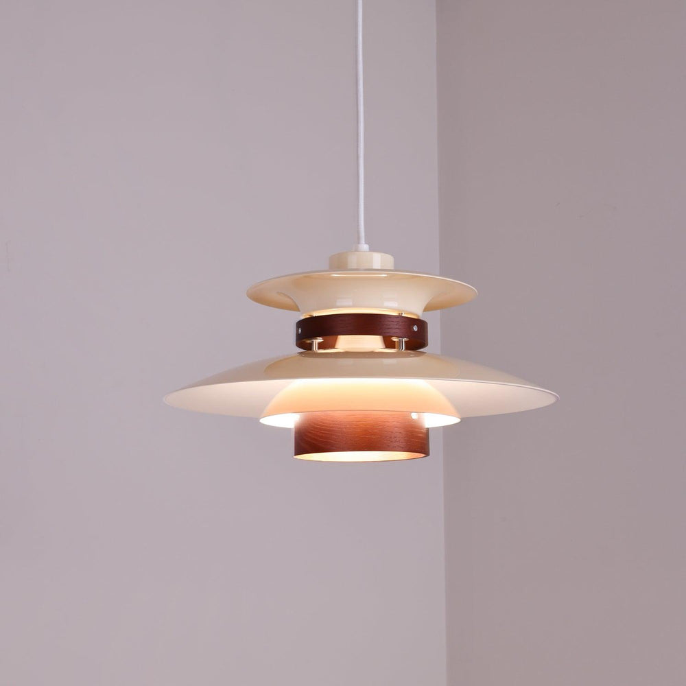 Mercero Wood & Metal Dome Pendant – Warm Oak Accent