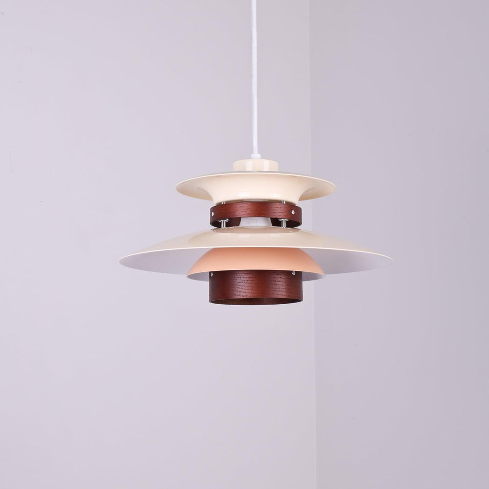 Mercero Wood & Metal Dome Pendant – Warm Oak Accent