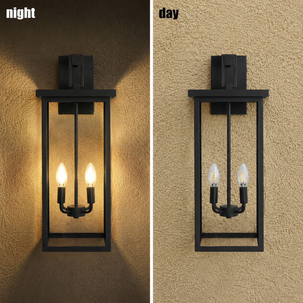 Monarch Large Outdoor Wall Light – Modern Black Exterior Lantern Fixture