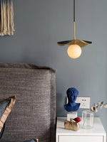 Montera Alabaster Globe Pendant – Hand-Hammered Brass