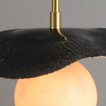 Montera Alabaster Globe Pendant – Hand-Hammered Brass