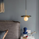 Montera Alabaster Globe Pendant – Hand-Hammered Brass