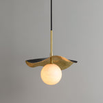 Montera Alabaster Globe Pendant – Hand-Hammered Brass