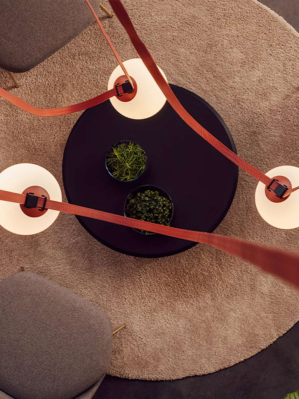 Multiple Belt Art Pendant Light