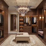 Glass Palmette Transparent Chandelier