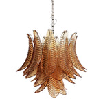 Amber Glass Leaf Chandelier