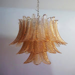 Amber Glass Leaf Chandelier