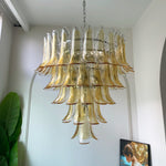 Amber Glass Petals Chandelier