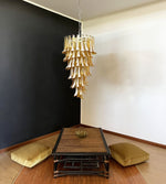 Glass Amber Petals Spiral Chandelier