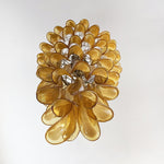 Glass Amber Petals Spiral Chandelier